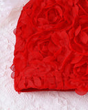 Girls Red Floral Embroidery Top & Skirt 2-Piece Set