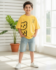 Boys Yellow Cartoon Bear T-Shirt