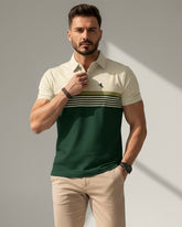 Striped Green Polo Shirt Summer