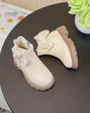 Cream White Princess Boots for Girls