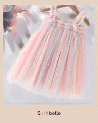 Baby Girl Elegant Pink Ombre Starry Moon Princess Dress