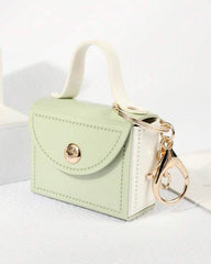 Leather Mini Bag with Holder ( White, Black, Green, Pink, Brown, Blue, Red, Beige)