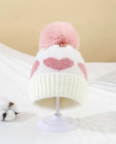 1pc Unisex Heart Knitted Beanie Hat