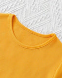 Girls Yellow Floral Patchwork Dress – Sweet Short Sleeve Summer Casual Dress