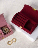 Soft Fabric Jewellery Box (Pink, Beige, Red, Navy Blue, Dark Green, Purple)