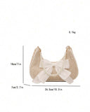 Straw Crescent Handbag For Women – Chain Shoulder Beach