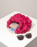 Reddish Pink Floral Pop Pearl Bag for Elegant Women
