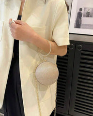 Rhinestone Decor Bucket Bag – Mini Clutch for Party & Bridal Wear