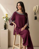 Women’s 2pcs Casual Comfy Plus Size Set with Flower Decor