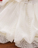 Girls 2pc Sleeveless White Top with Cherry Decor & Ruffle Hem Shorts