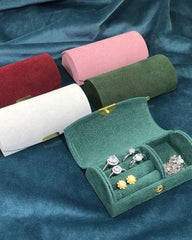 Soft Fabric Jewellery Box (Pink, Beige, Red, Navy Blue, Dark Green, Purple)
