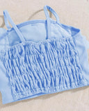 3pc set Baby Blue bow shirt, Shorts and Bag