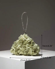 Pistachio Colour Elegant Floral Mini Wallet & Bridesmaid Party Clutch
