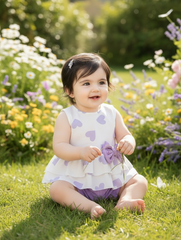 Baby Girl Purple Heart Outfit Set