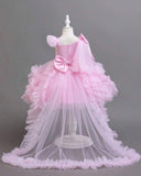 Baby Girls’ Pink Princess Trailing Dress | Birthday Party Gown