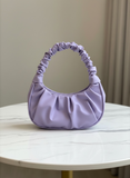 Purple Cloud Handbag for Women – Pleated Shoulder Bag