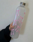 1000ml Bow Print Matte Water Bottle