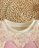 2pc Sweet Pink Cream Bow Shirt & Skirt