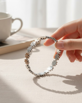 Anti-Tarnish Silver Daisy and Zirconia Bracelet
