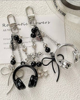Love Music Headphone Heart Keychain - Bag Charm