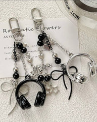 Love Music Headphone Heart Keychain - Bag Charm