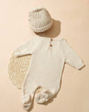 2Pcs Set Hello I'm Here Embroidery Newborn Photography Outfits (4 Colours)