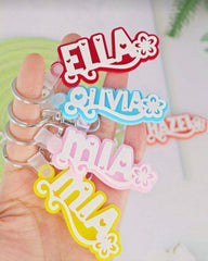 Custom Acrylic Letter Name Keychain – Double-Layer Glitter Design