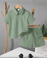 2 pc Boys' Green POLO Shirt And Shorts Set