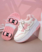 Girls’ Convertible Pink 4-Wheel Roller Skate Shoes