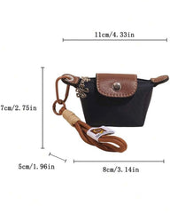 Mini PU Leather Bag – Black & Brown Bag Charm