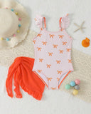 Baby Girls’ Bow Print One-Piece Swimsuit