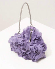 Purple Elegant Floral Mini Wallet & Bridesmaid Party Clutch