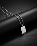 Men’s Urban Style Silver Tag Chain Necklace