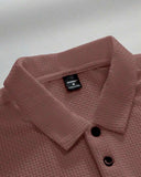 Men’s Rust Colour Half Sleeve Casual Textured Polo Shirt – Summer