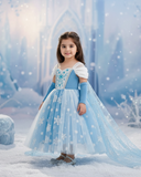 Girls Frozen Elsa Dress (Blue and Pink)
