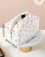 Tulip All-Over Print Octagonal Flannel Makeup Bag