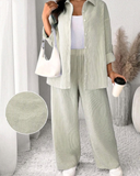 Women’s Striped Pattern Loose Casual 2pcs Set