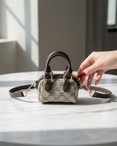 Mini Rhombus Color Block Vintage Floral Crossbody Shell Bag