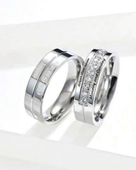 Custom Silver Premium Quality Inner and Outer Engraved Couple Rings