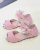 1 Pair Pink Princess Lace-Up Non-Slip Flat Sandals
