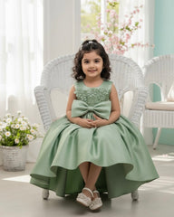 Green Rose Bow Princess Dress