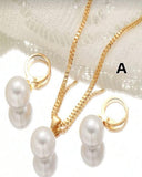 3Pcs High Quality Jewelry Set – Faux Pearl Necklace & Earrings
