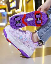 Girls’ Multicolour Convertible 4-Wheel Roller Skate Shoes