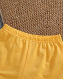 Baby Boy Bear White & Yellow Ribbed Summer Set