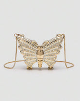🦋 Mini Metallic Rhinestone Butterfly Clutch Bag