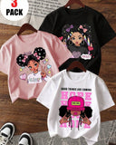 3-Piece Girls Cartoon Printed T-Shirt Set