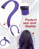 💜 10 Pcs 20-Inch Purple Clip-In Hair Extensions