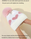 1pc Unisex Heart Knitted Beanie Hat