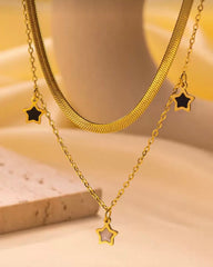 Double Layered Star Shaped Necklace