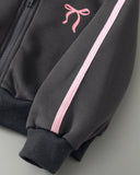 2pcs Girls Grey Color Sweatshirt And Pants Set